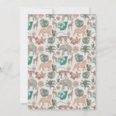 Boho Jungle Safari Baby Dusche Einladung (Rückseite)