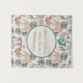 Boho Jungle Safari Baby Dusche Wandteppich (Vorderseite (Horizontal))