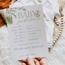Boho Jungle Safari Baby Shower Predictions Card Einladung