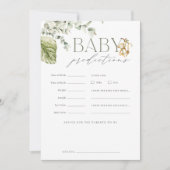 Boho Jungle Safari Baby Shower Predictions Card Einladung (Vorderseite)