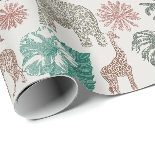 Boho Jungle Safari Geschenkpapier (Rolleneckpunkt)