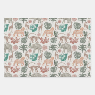 Boho Jungle Safari Geschenkpapier Set