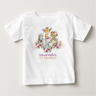 Boho Jungle Safari Wild Animals Baby Geburtstag T-shirt