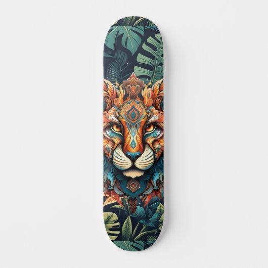 Boho Jungle Tiger Skateboard (Vorderseite)