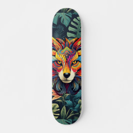 Boho Jungle Wolf Skateboard