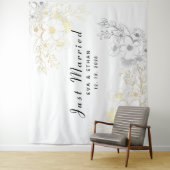 Boho Just Married Wedding Party Deco Wandteppich (Beispiel)