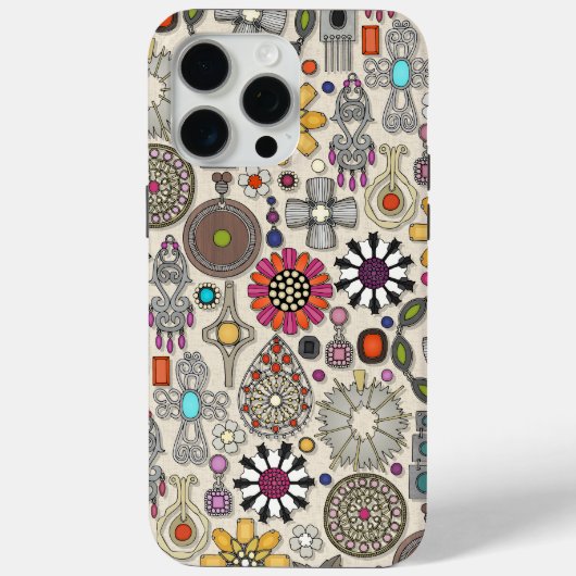 Boho-Juwel-Schätze Leinen Case-Mate iPhone Hülle (Rückseite)