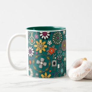 Boho-Juwel-Schätze Viridian-Grün Zweifarbige Tasse