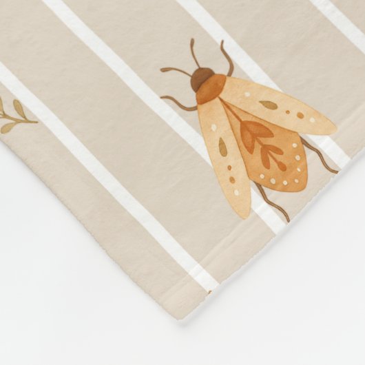 Boho Käfer, Motten, Schmetterlinge Fleecedecke (Ecke)
