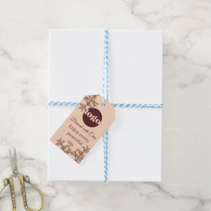 Boho-Kaffee mit Sorgfalt gebrüht Geschenk-Tag Geschenkanhänger