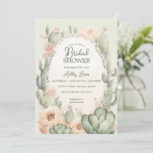 Boho Kaktus Brautparty Blumen Südwesten Einladung