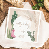 Boho Kaktus Pampas Stiefel Hallo Baby Dusche Serviette