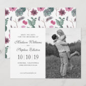 Boho-Kaktus, Sukkulente und Blumen - Save the Date (Vorne/Hinten)