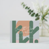 Boho-Kaktus-und-Sonne-Speichert-die-Datum-Postkart Postkarte (Stehend Vorderseite)