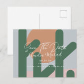 Boho-Kaktus-und-Sonne-Speichert-die-Datum-Postkart Postkarte (Vorne/Hinten)