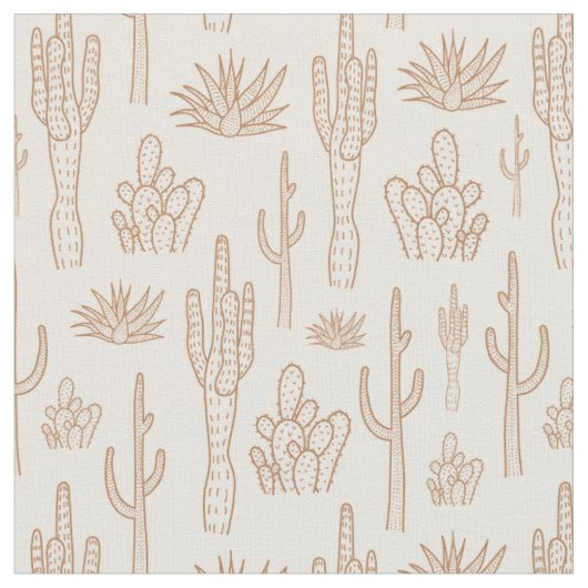 Boho-Kaktus Western Southern Desert Warm Neutral Stoff (Nahaufnahme)