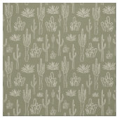 Boho-Kaktus Western Southern Neutral Moosgrün Stoff (Muster)