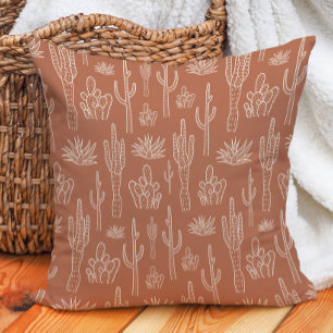 Boho-Kaktus Western Southern Warm Neutrales Ton Kissen