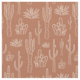 Boho-Kaktus Western Southern Warm Neutrales Tonerd Stoff