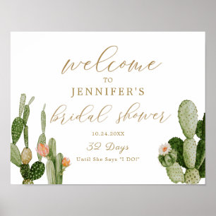 Boho-Kaktus-Wüsten-Braut-Party-Einladungsplakat Poster