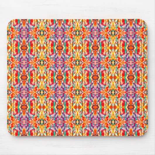 Boho-Kaleidoskop-Muster Mousepad (Vorne)