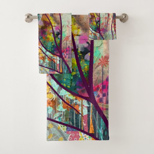 Boho Kaleidoskop - Natur Inspiriert Blumenstrauß - Badhandtuch Set (Insitu)