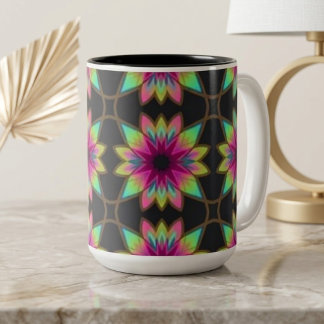 Boho-Kaleidoskop-Party Zweifarbige Tasse