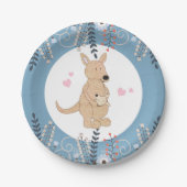 Boho Kangaroo Baby Shower Paper Plate Pappteller (Vorderseite)