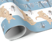 Boho Kangaroo Boy Baby Showpapier Geschenkpapier (Rolleneckpunkt)