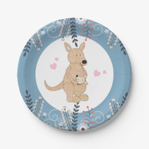 Boho Känguru-Babyparty-Pappteller Pappteller