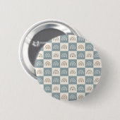 Boho Kariertes Regenbogen-Minimalismus-Muster Button (Vorne & Hinten)