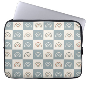 Boho Kariertes Regenbogen-Minimalismus-Muster Laptopschutzhülle