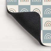 Boho Kariertes Regenbogen-Muster Minimalistisch Mousepad (Ecke)