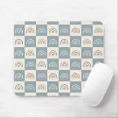 Boho Kariertes Regenbogen-Muster Minimalistisch Mousepad (Mit Mouse)