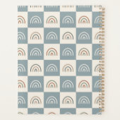 Boho Kariertes Regenbogen-Muster Minimalistisch Planer (Rückseite)