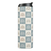 Boho Kariertes Regenbogen-Muster Minimalistisch Thermosbecher (Nach links gedreht)