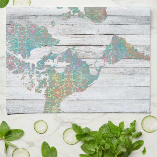 Boho Karte II Geschirrtuch (Gefaltet)