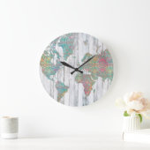 Boho Karte II Große Wanduhr (Zuhause)