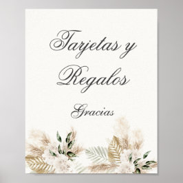 Boho Karten und Geschenke Spanisches Hochzeitszeic Poster