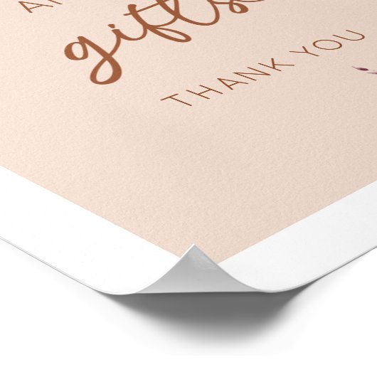 Boho Karten und Geschenke-Zeichen | Terracotta Flo Poster (Ecke)