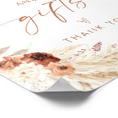 Boho Karten und Geschenke-Zeichen | Terracotta Flo Poster (Ecke)