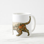 Boho-Katze – Benutzerdefinierter Name Blumenkatze  Kaffeetasse (VorderseiteRechts)