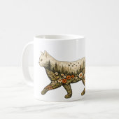 Boho-Katze – Benutzerdefinierter Name Blumenkatze  Kaffeetasse (Vorderseite Links)