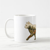 Boho-Katze – Benutzerdefinierter Name Blumenkatze  Kaffeetasse (Links)