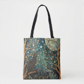 Boho-Katze Sternenhimmel Wald Tasche (Vorderseite)