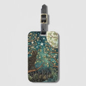 Boho-Katze Sternenhimmel Waldlandschaft Gepäckanhänger (Vorderseite Vertikal)