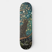 Boho-Katze Sternenhimmel Waldlandschaft Skateboard (Vorderseite)