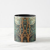 Boho-Katze Sternenhimmel Waldlandschaft Tasse (Zentrum)