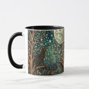 Boho-Katze Sternenhimmel Waldlandschaft Tasse