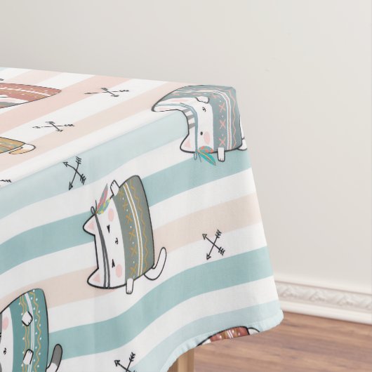 Boho-Katzen Tribal-Muster Tischdecke (Beispiel)